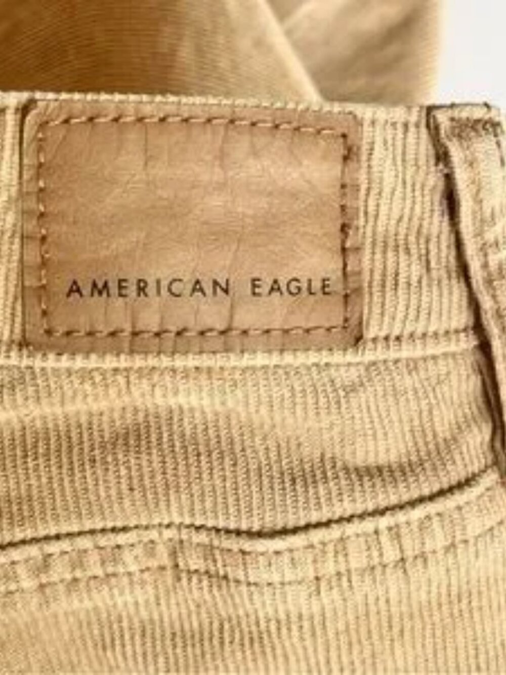 American Eagle Mom Stretch Corduroy Straight Leg High Rise Jeans Reg Size 8 - Picture 5 of 12